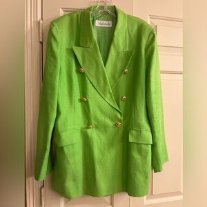 MaxMara Vibrant Green Blazer with Gold Accents